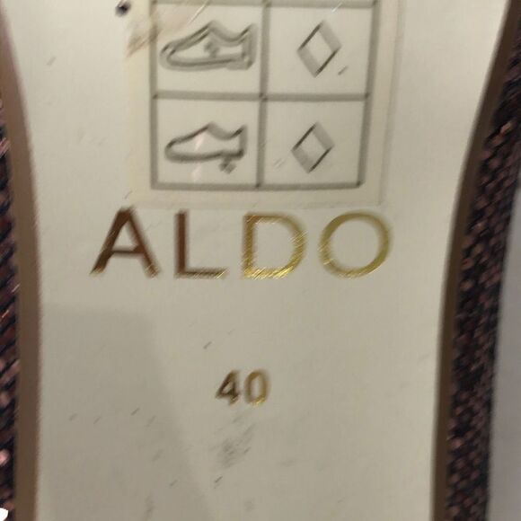 ALDO Women's Web Caged Upper Slip-on Glittery Pump Heel Brown Size 40 - Picture 7 of 7